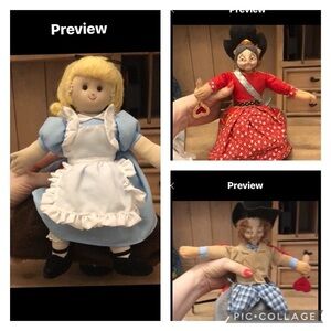 Flip Puppet Alice in Wonderland Topsy Turvy Doll Red Queen Mad Hatter 12” 3 in 1